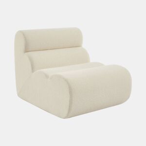 Poltrona de sofá modular em tecido boucle texturizada, Nova boucle, Branco, 81x99x75 cm