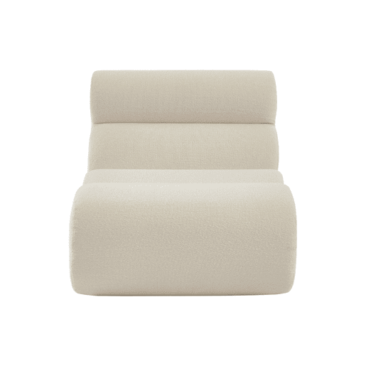 Poltrona de sofá modular em tecido boucle texturizada, Nova boucle, Branco, 81x99x75 cm