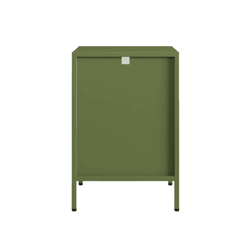 Mesinha de cabeceira industrial, Soho, Verde caqui, 35x35x51 cm