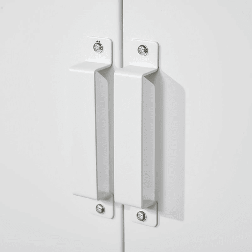 HOMCOM Armário de Metal de Armazenamento com Dupla Porta 2 Prateleiras com Altura Ajustável Armário Multiúso para Escritório Dormitório Garagem 75x33x110 cm Branco