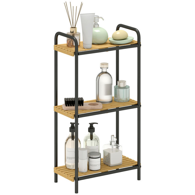 Estantería de Baño Bambú, Acero HOMCOM, hogar - baño