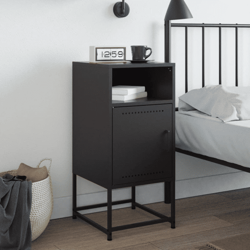 Mesa De Cabeceira - Mesinha De Cabeceira 36x39x78 cm aço preto
