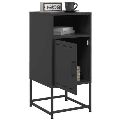 Mesa De Cabeceira - Mesinha De Cabeceira 36x39x78 cm aço preto