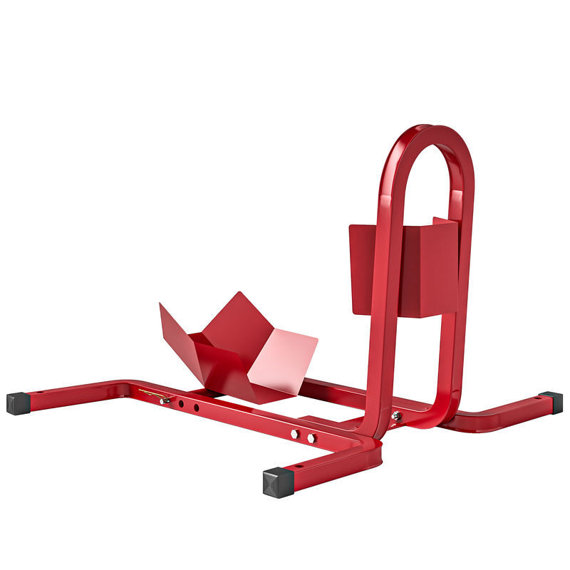 Homcom caballete de moto delantera, soporte para rueda delantera de moto ajustable en 3 niveles de metal robusto, para ruedas ∅43, 48, 53 cm, rojo