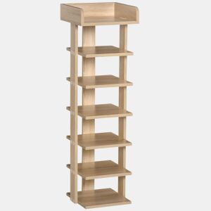 HOMCOM Sapateira Estreita de 7 Níveis Estante para Sapatos para 6 Pares de Sapatos para Espaço Pequeno Quarto e Corredor 32x30x104 cm Madeira