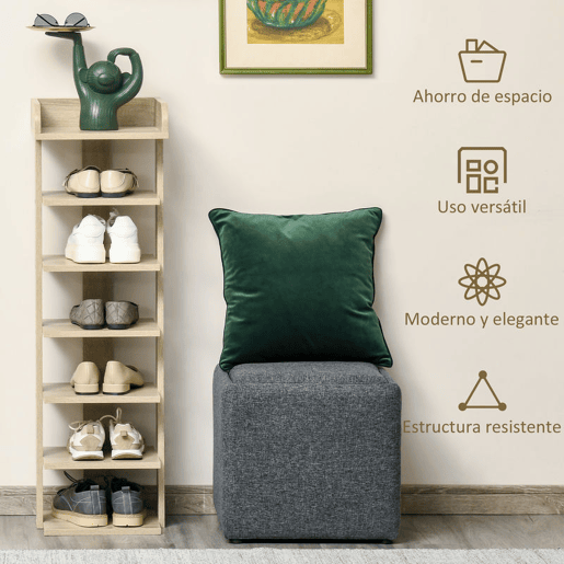 HOMCOM Sapateira Estreita de 7 Níveis Estante para Sapatos para 6 Pares de Sapatos para Espaço Pequeno Quarto e Corredor 32x30x104 cm Madeira