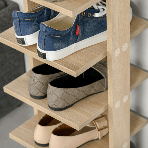 HOMCOM Sapateira Estreita de 7 Níveis Estante para Sapatos para 6 Pares de Sapatos para Espaço Pequeno Quarto e Corredor 32x30x104 cm Madeira