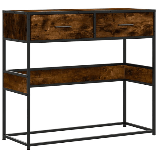 Mesa Consola - Mesa De Entrada 90x35x80 cm derivados de madeira carvalho fumado