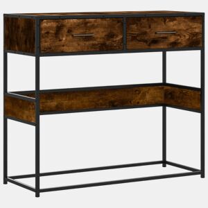 Mesa Consola - Mesa De Entrada 90x35x80 cm derivados de madeira carvalho fumado
