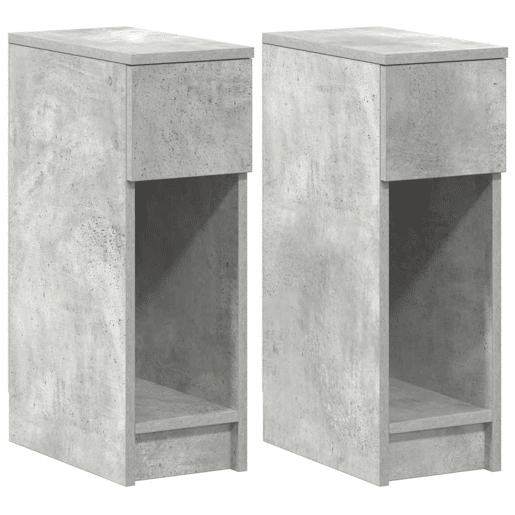 Lote de 2 Mesa De Cabeceira - Mesinha De Cabeceira com gaveta 20x36x60cm cinzento cimento