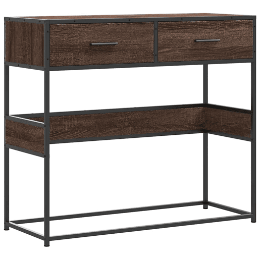 Mesa Consola - Mesa De Entrada 90x35x80 cm derivados madeira carvalho castanho