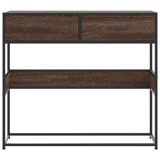 Mesa Consola - Mesa De Entrada 90x35x80 cm derivados madeira carvalho castanho