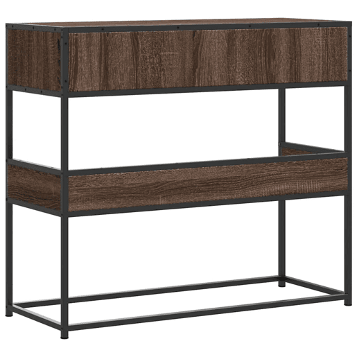 Mesa Consola - Mesa De Entrada 90x35x80 cm derivados madeira carvalho castanho