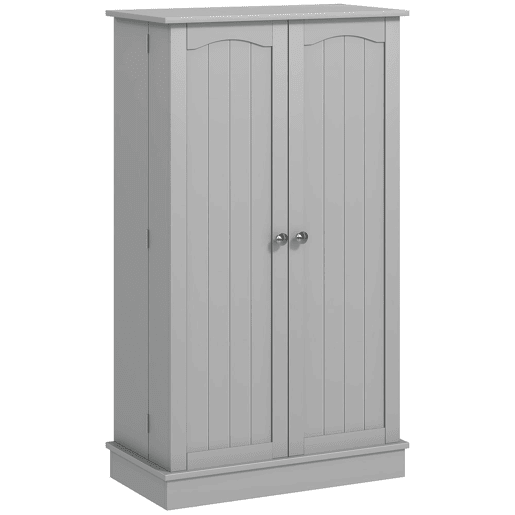 HOMCOM Armário de Cozinha, Armário Despensa de Cozinha com 2 Portas, 16 Prateleiras, Design Moderno, com Prateleiras Ajustáveis, para Sala de Jantar, Sala, 60x30x104 cm, Cinzento