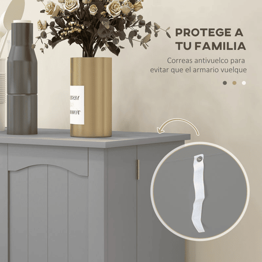HOMCOM Armário de Cozinha, Armário Despensa de Cozinha com 2 Portas, 16 Prateleiras, Design Moderno, com Prateleiras Ajustáveis, para Sala de Jantar, Sala, 60x30x104 cm, Cinzento