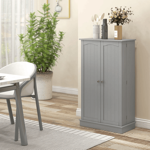 HOMCOM Armário de Cozinha, Armário Despensa de Cozinha com 2 Portas, 16 Prateleiras, Design Moderno, com Prateleiras Ajustáveis, para Sala de Jantar, Sala, 60x30x104 cm, Cinzento