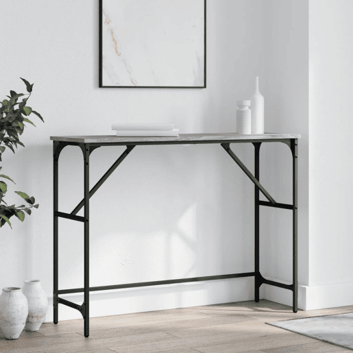 Mesa Consola - Mesa De Entrada 100x32x75 cm derivados de madeira cinzento sonoma