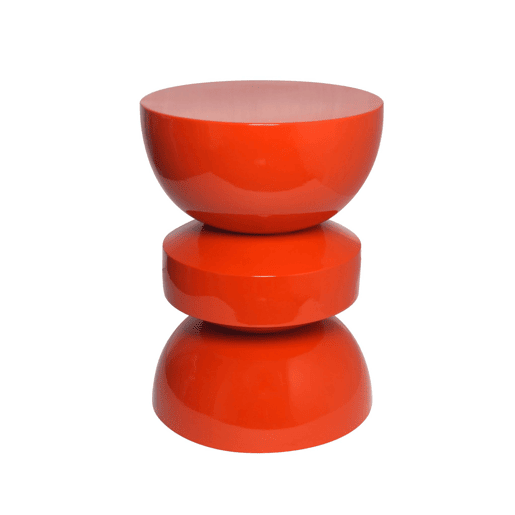 Mesa lateral de metal efeito brilhante, Assa, Laranja, 108x16.5x78.5 cm