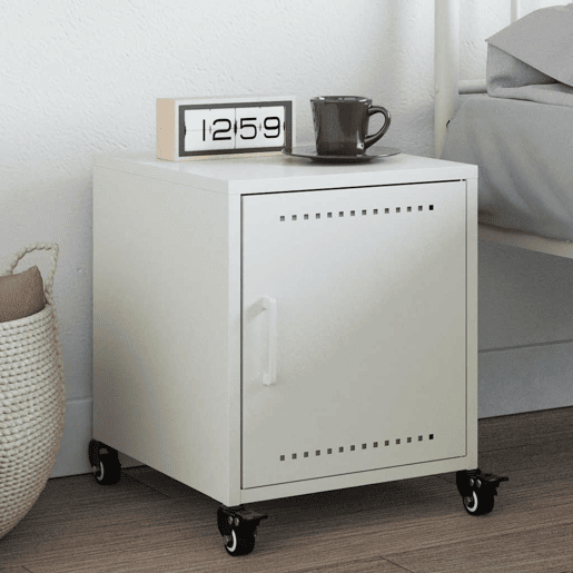 Mesa De Cabeceira - Mesinha De Cabeceira 36x39x43,5 cm aço branco
