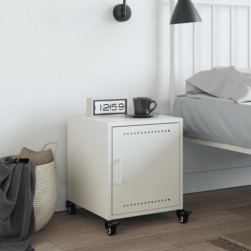 Mesa De Cabeceira - Mesinha De Cabeceira 36x39x43,5 cm aço branco