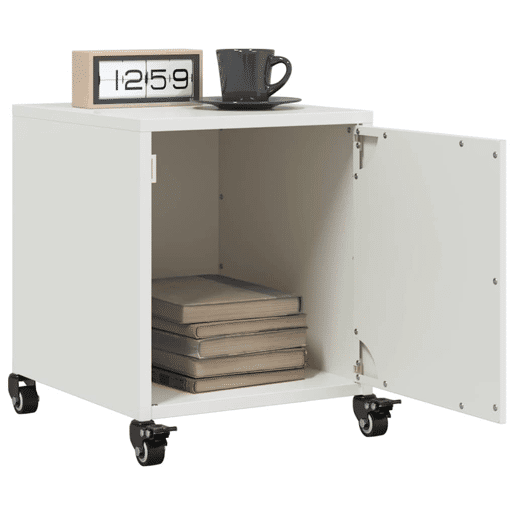 Mesa De Cabeceira - Mesinha De Cabeceira 36x39x43,5 cm aço branco