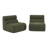 Sofá modular de boucle texturizada de 2 lugares, Nova boucle, Verde caqui, 81x99x75 cm