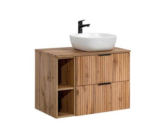 Mueble lavabo individual 80 cm 2 nichos adriel madera