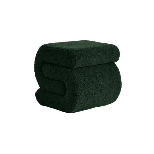 Banco revestido em tecido bouclé Verde - 43x47x45 cm Banco revestido em tecido bouclé Verde - 43x47x45 cm