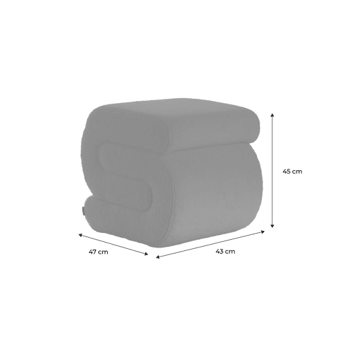Banco revestido em tecido bouclé Verde - 43x47x45 cm Banco revestido em tecido bouclé Verde - 43x47x45 cm