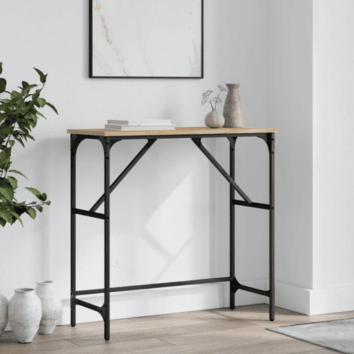 Mesa Consola - Mesa De Entrada 75x32x75 cm derivados de madeira carvalho sonoma