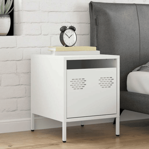Mesa De Cabeceira - Mesinha De Cabeceira 35x39x43,5 cm aço branco