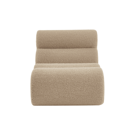 Módulo de sofá modular em tecido efeito alpaca, 1 lugar, Nova alpaca, Beige, 81x99x75 cm