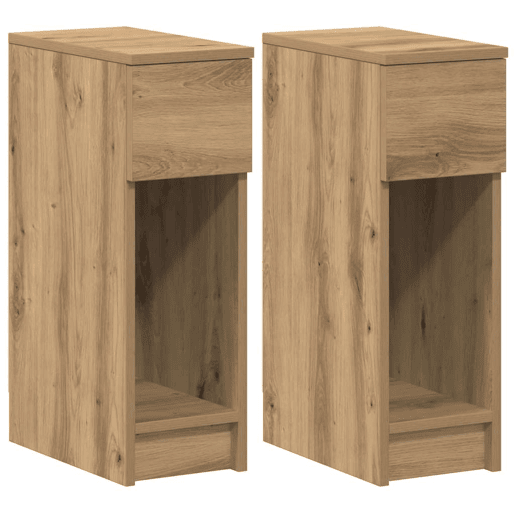 Lote de 2 Mesa De Cabeceira - Mesinha De Cabeceira c gaveta 20x36x60cm carvalho artisiano