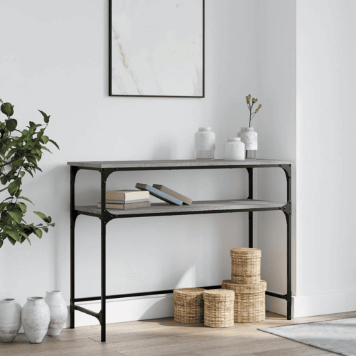 Mesa Consola - Mesa De Entrada 100x35,5x75cm derivados de madeira cinzento sonoma