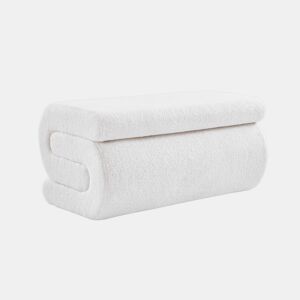Banco design revestimento bouclé 1-2 lugares Creme - 92x50x45 cm