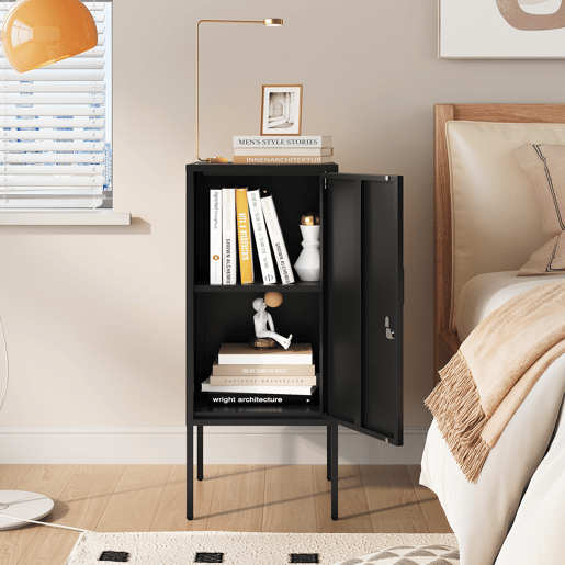 Mesa de cabeceira Hausjärvi 82x35x35 cm pega esquerda - Preto en.casa