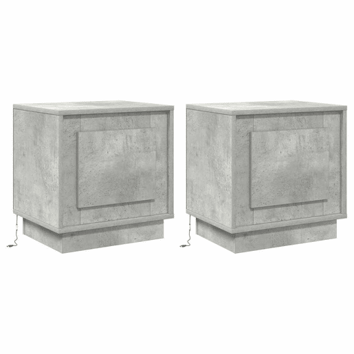 Lote de 2 Mesa De Cabeceira - Mesinha De Cabeceira Cinzento cimento 44 x 34.5 x 45 cm