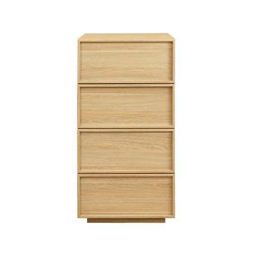 Cômoda gaveteiro em efeito madeira, 4 gavetas, Kuba, Natural, 48x43x98.5 cm