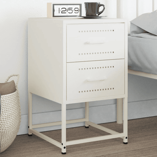 Mesa De Cabeceira - Mesinha De Cabeceira 36x39x60,5 cm aço branco