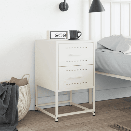Mesa De Cabeceira - Mesinha De Cabeceira 36x39x60,5 cm aço branco