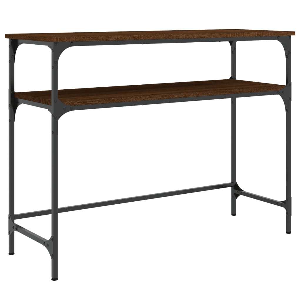 Mesa consola - mesa de entrada madera de ingeniería marrón roble 100x35,5x75 cm