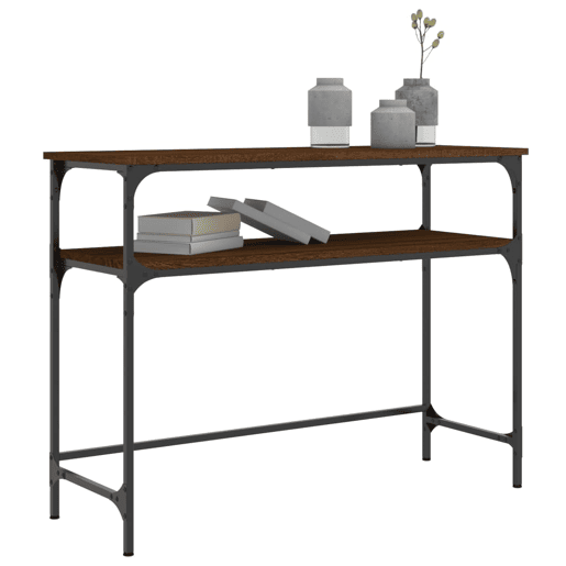 Mesa Consola - Mesa De Entrada 100x35,5x75 cm derivados madeira carvalho castanho