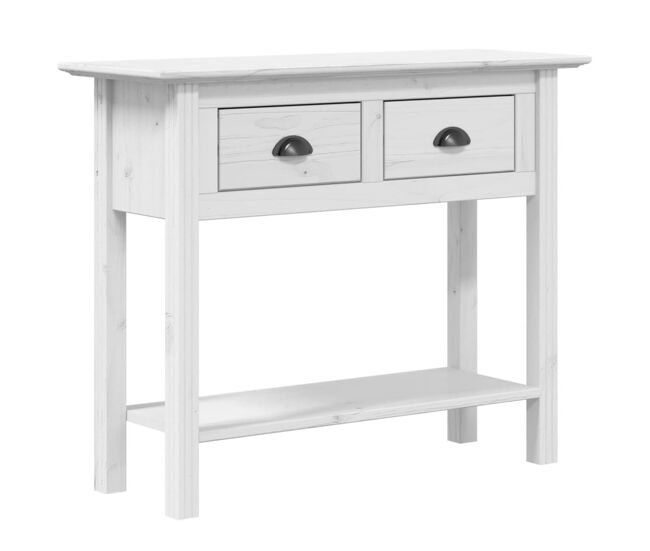 Mesa consola - mesa de entrada madera maciza de pino blanco 91x35x74 cm