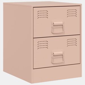 Mesa De Cabeceira - Mesinha De Cabeceira 34,5x39x44 cm aço rosa