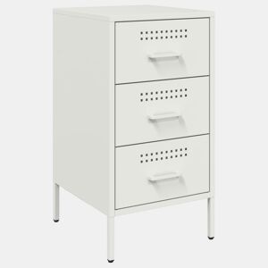 Mesa De Cabeceira - Mesinha De Cabeceira 36x39x68 cm aço branco