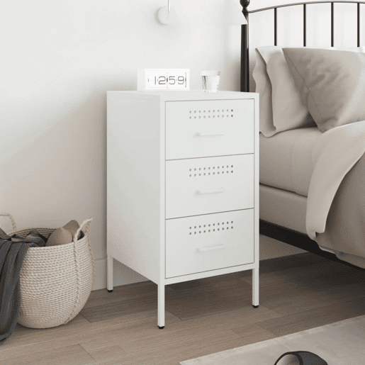 Mesa De Cabeceira - Mesinha De Cabeceira 36x39x68 cm aço branco