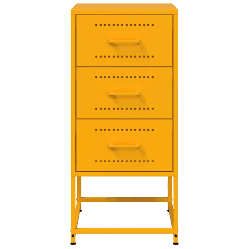 Mesa De Cabeceira - Mesinha De Cabeceira 36x39x78 cm aço amarelo mostarda