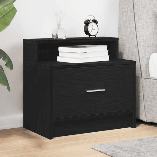 Mesa De Cabeceira - Mesinha De Cabeceira com gaveta 51x31x47 cm carvalho preto