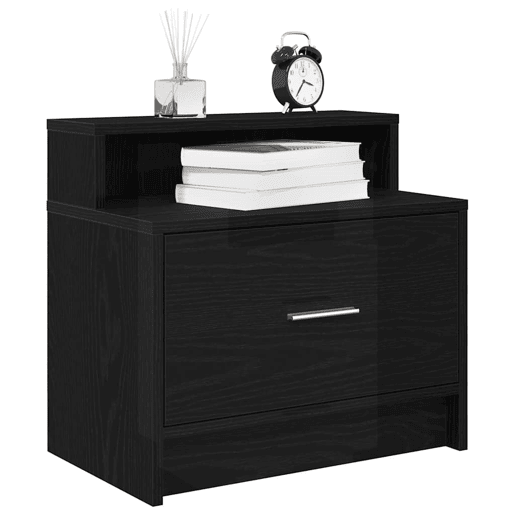 Mesa De Cabeceira - Mesinha De Cabeceira com gaveta 51x31x47 cm carvalho preto