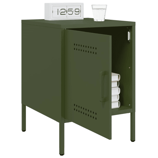 Mesa De Cabeceira - Mesinha De Cabeceira 36x39x50,5 cm aço verde azeitona